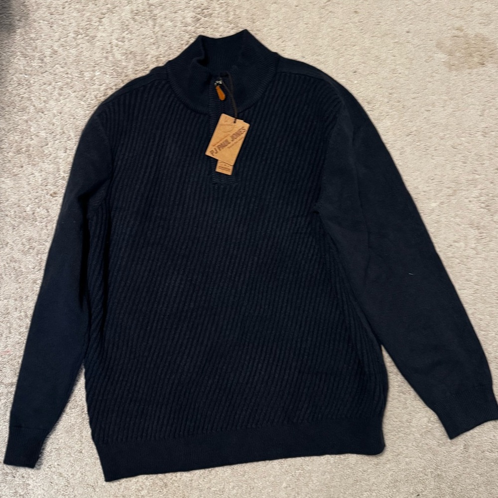 Men's Classic Black Zip-Up Sweater